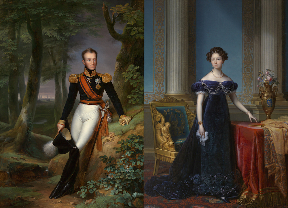 Portretten van Willem II en Anna Paulowna door Franciscus Josephus Kinsoen