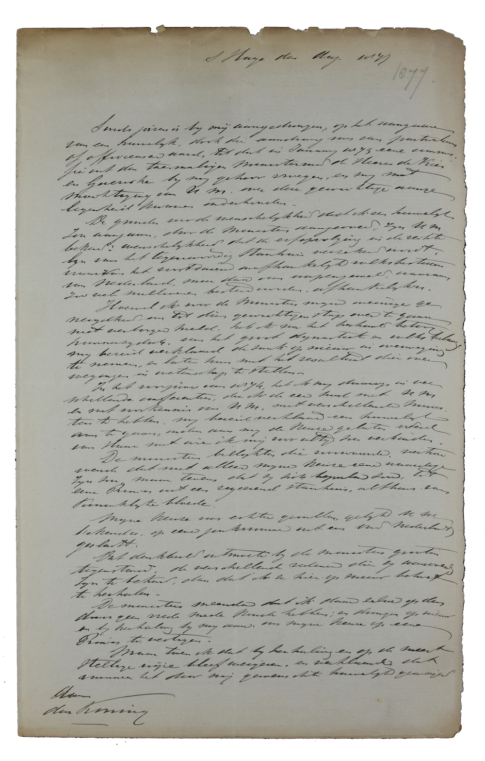 Brief van prins Willem aan koning Willem III over zijn voorgenomen huwelijk met Anna Mathilde gravin van Limburg Stirum