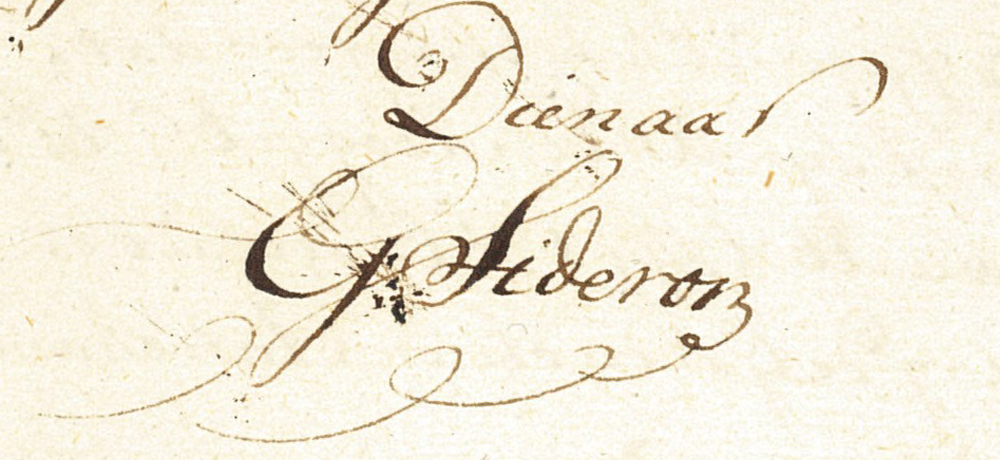 Handtekening uit brief van Sideron