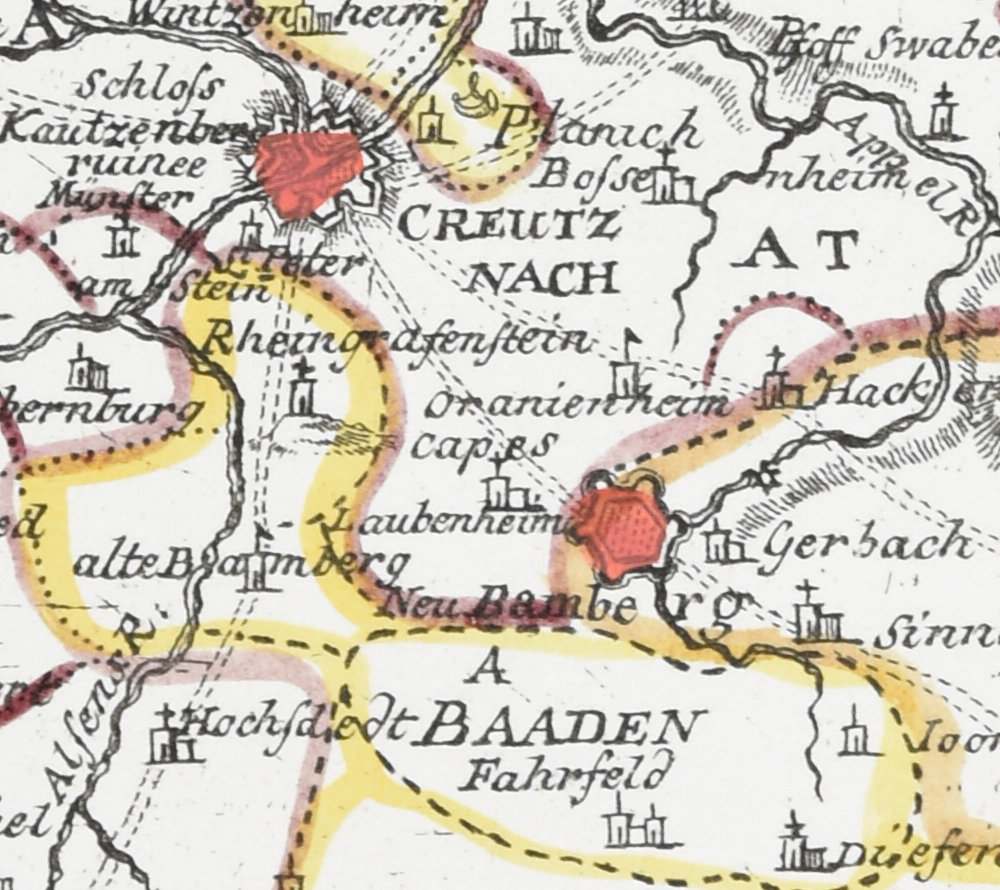 Omgeving Kreuznach in de Grand atlas d'Allemagne en LXXXI feuilles