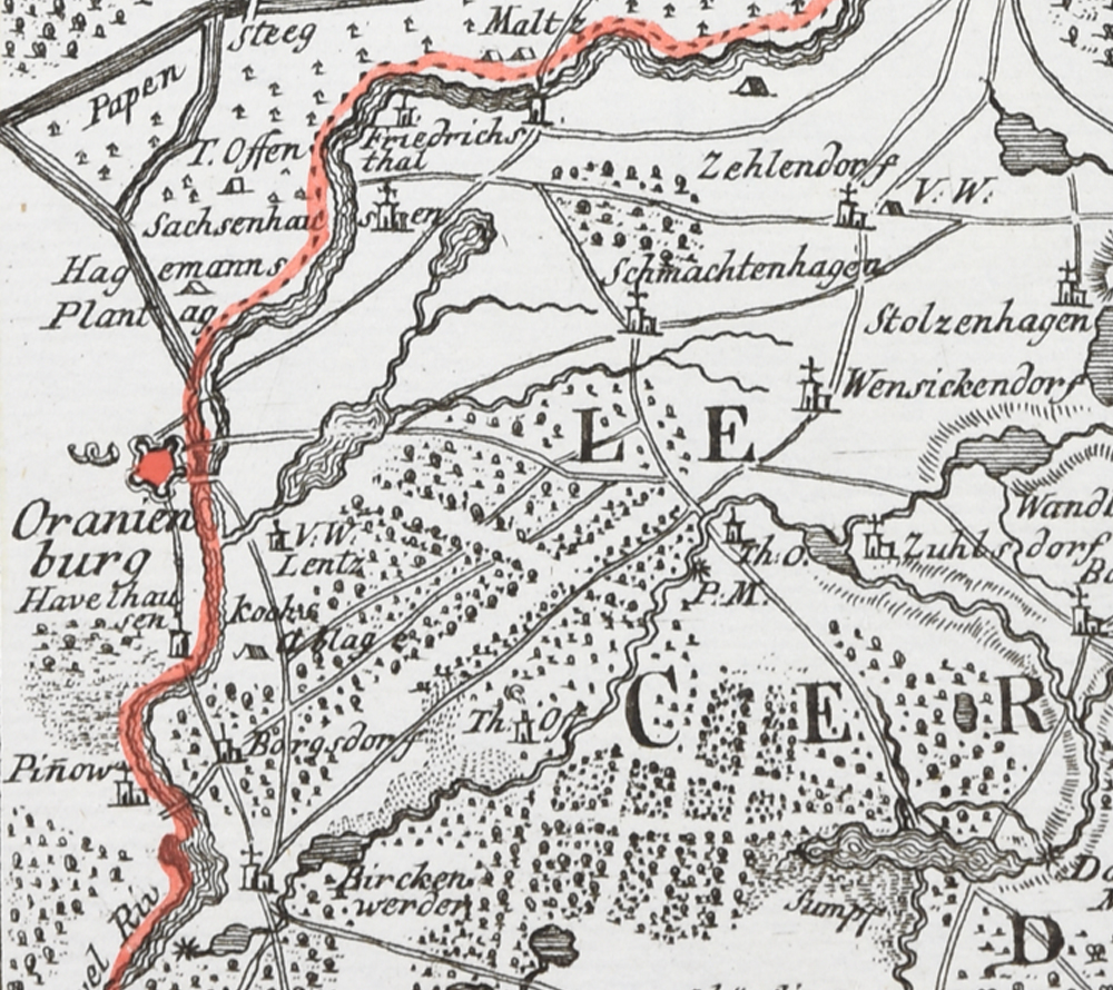 Oranienburg in de Grand atlas d'Allemagne en LXXXI feuilles