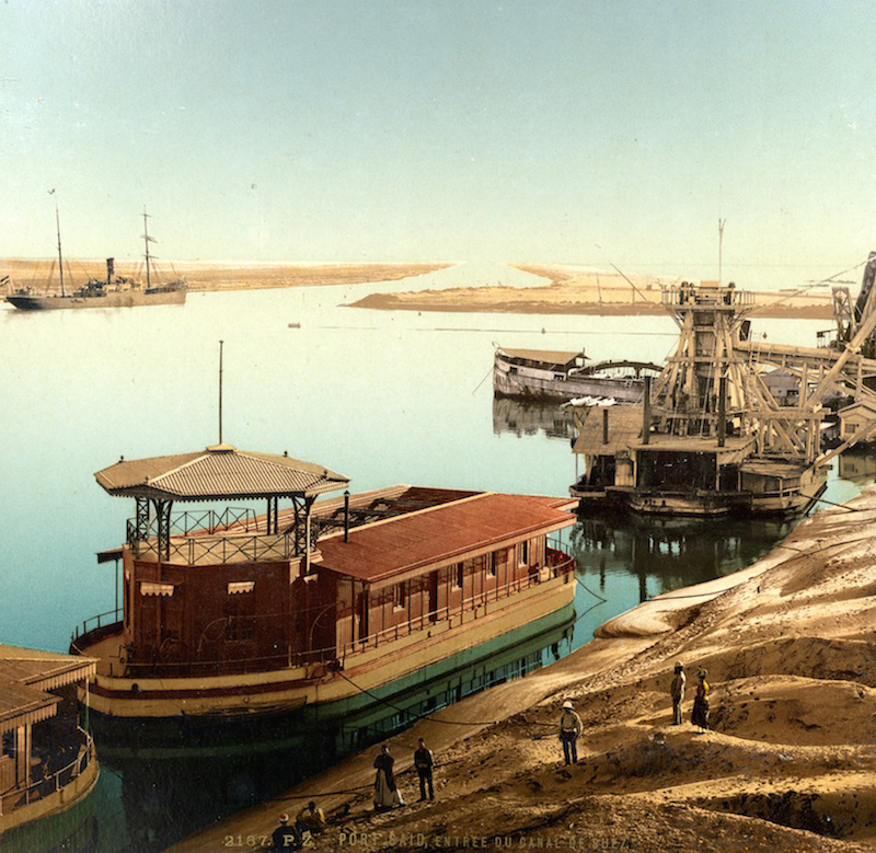 Canal de Suez, Entrée au Lac Timsah uit Album met gezichten in Egypte en Palestina