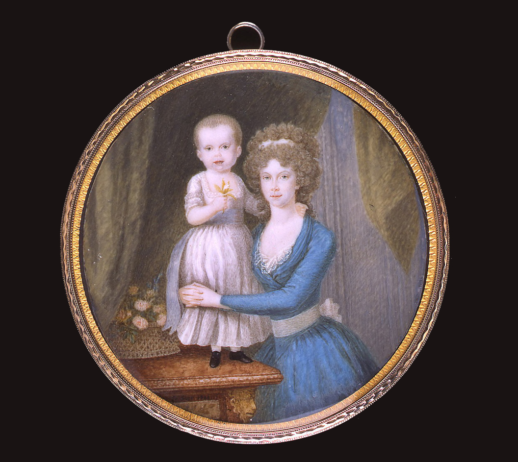 Portretminiatuur van prinses Wilhelmina van Pruisen met haar zoon prins Willem